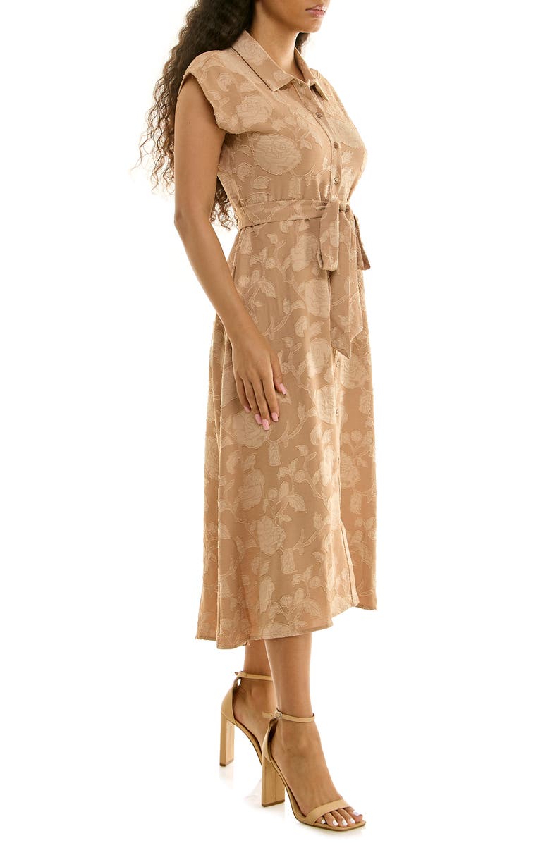 Nina Leonard Floral Cap Sleeve Shirtdress, Alternate, color,