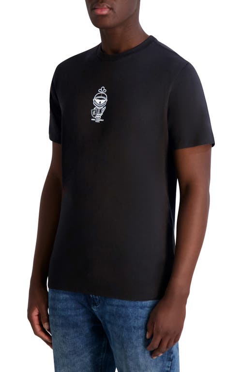 Karl Lagerfeld Paris Small Karl Armor Cotton Graphic T-shirt In Black
