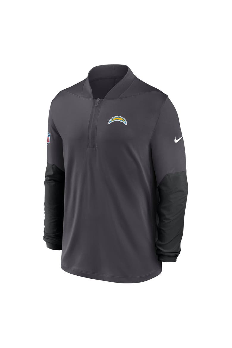 Men's Nike Anthracite Los Angeles Chargers Sideline Dri-FIT Half-Zip Pullover, Alternate, color, Anthracite
