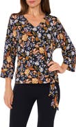 Chaus Floral Side Tie Top