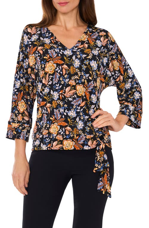 CHAUS CHAUS FLORAL SIDE TIE TOP
