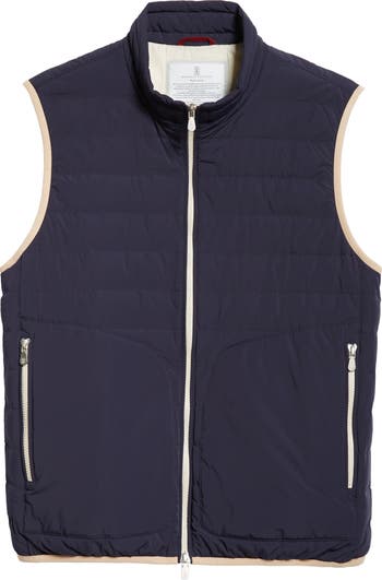 ダウンベスト BRUNELLO CUCINELLI Down Sleeveless Jacket (MB5718834 C1137) Brunello Cucinelli Sleeveless Down Jacket with Button and