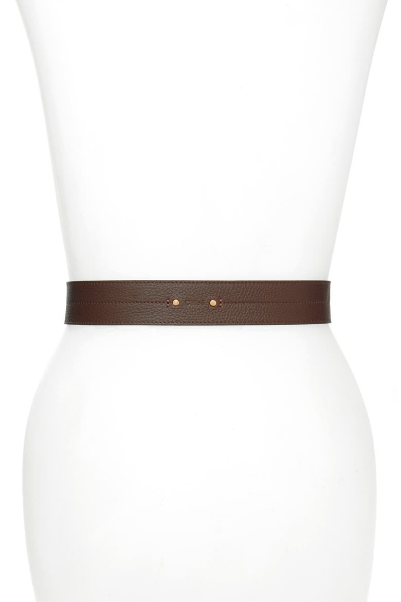 Horse Buckle Belt, Alternate, color, DARK BROWN
