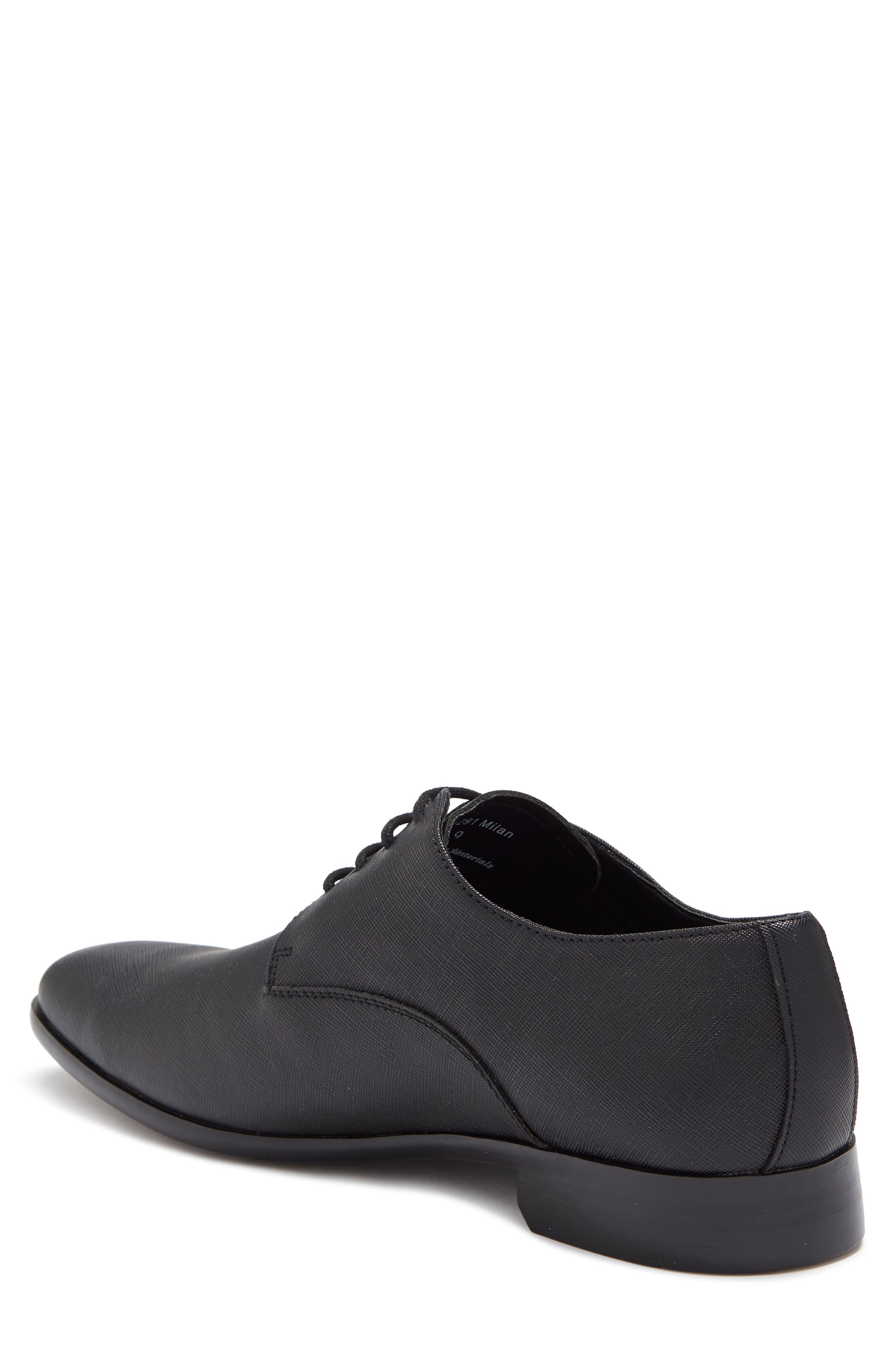 Rush by Gordon Rush Milan Plain Toe Dress Shoes, Alternate, color, Black Saffiano
