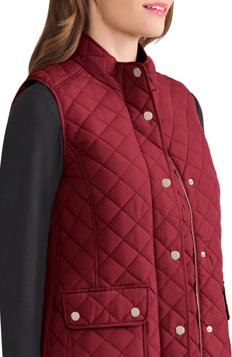 Jones New York Quilted Vest, Alternate, color, Venetian Red