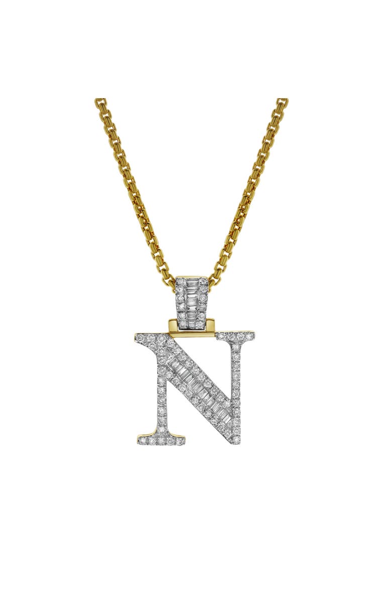 N Initial Diamond Pendant 10K Yellow Gold - 0.8 Carats, Alternate, color, 10K Yellow Gold