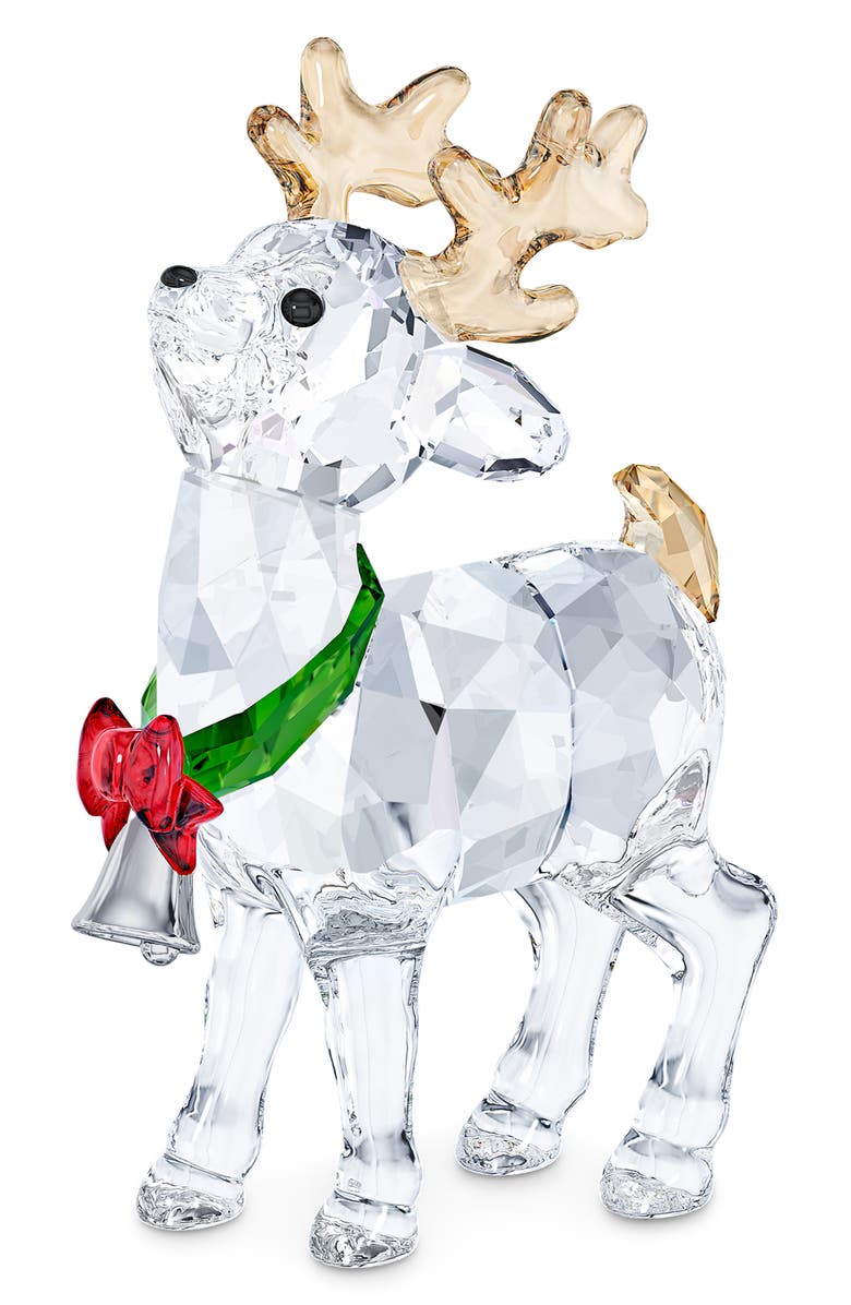 Swarovski Santa's Reindeer Glass Decoration, Main, color, 
