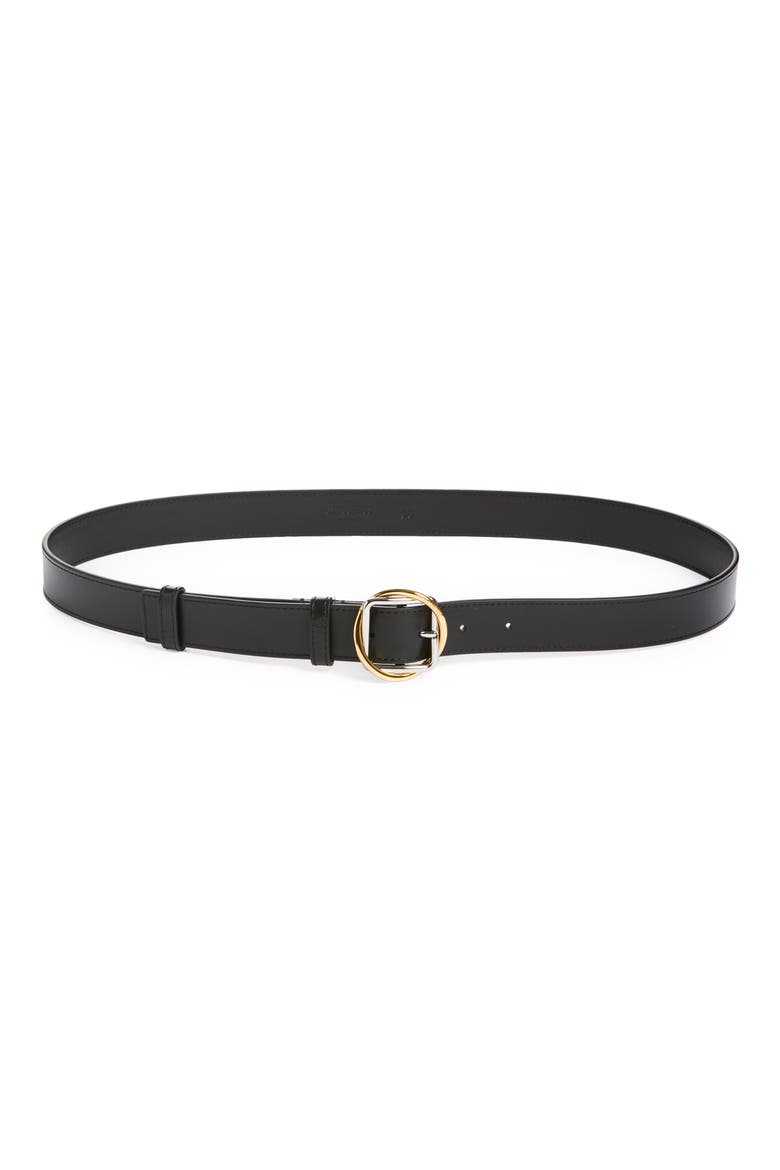 La Ceinture Salon Leather Belt, Main, color, BLACK