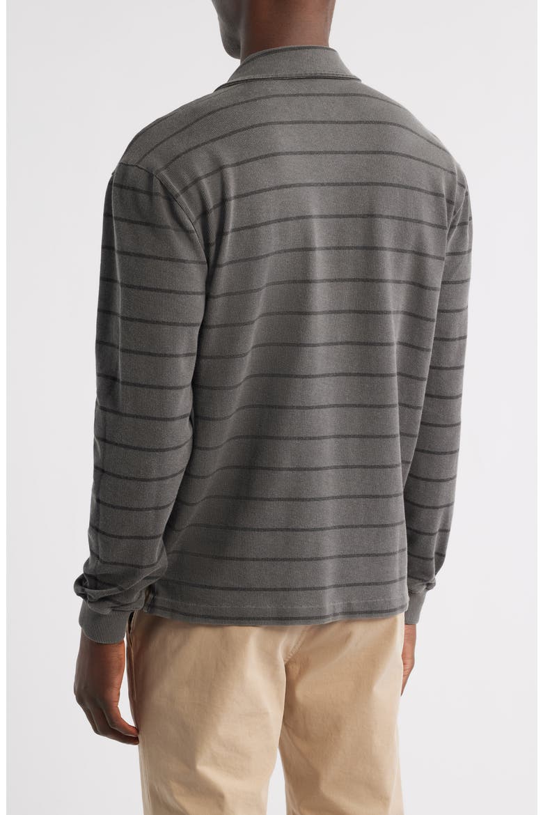 Caza Rib Organic Cotton Long Sleeve Polo, Alternate, color, SLATERIO