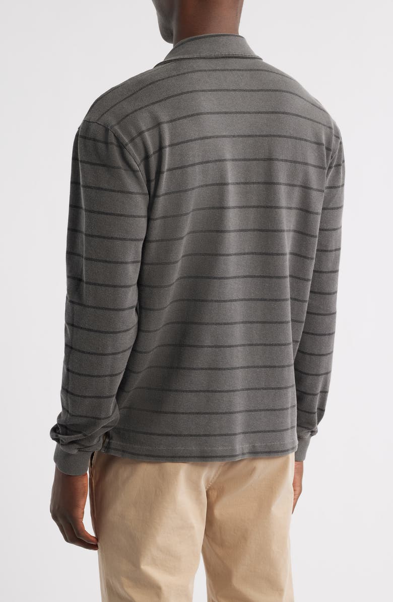 ALEX CRANE Caza Rib Organic Cotton Long Sleeve Polo, Alternate, color, Slaterio