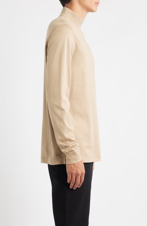 Scott Barber Pima Cotton Interlock Mock Neck Top In Neutral