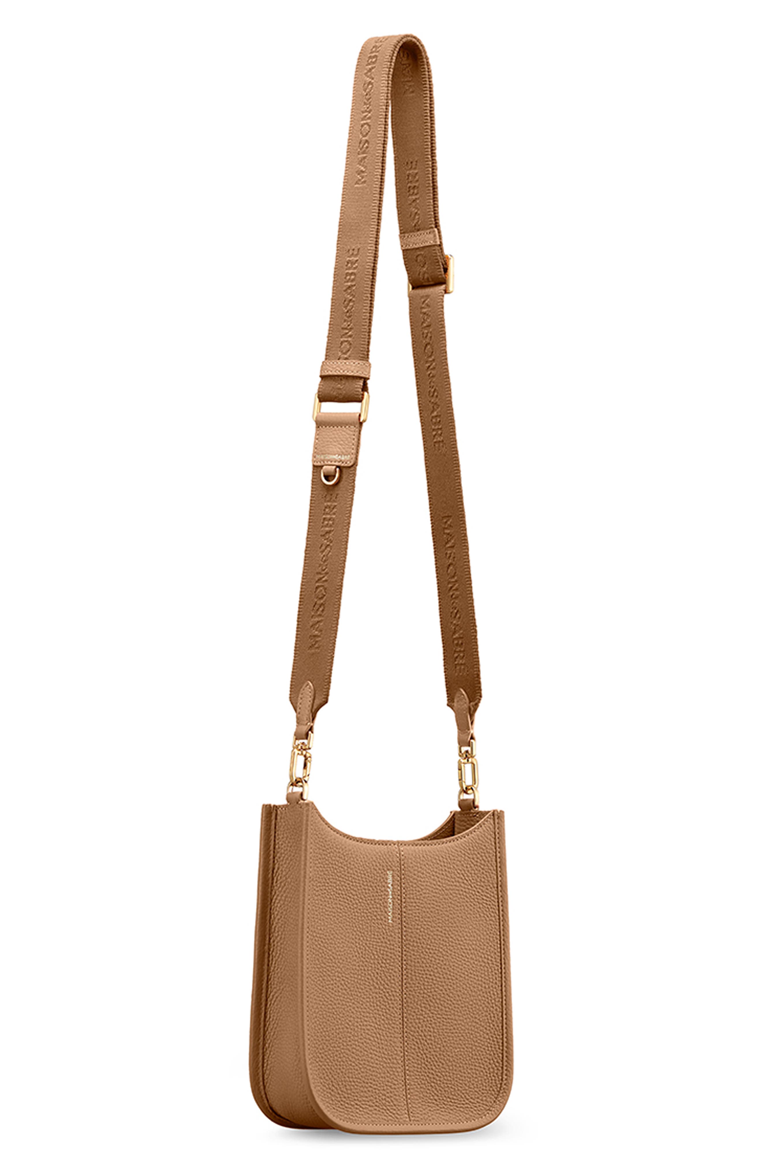 Leather Mini Saddle Bag, Alternate, color, Sandstone Brown