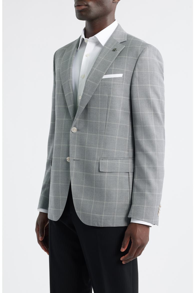 Hutson Check Virgin Wool Sport Coat, Alternate, color, SILVER