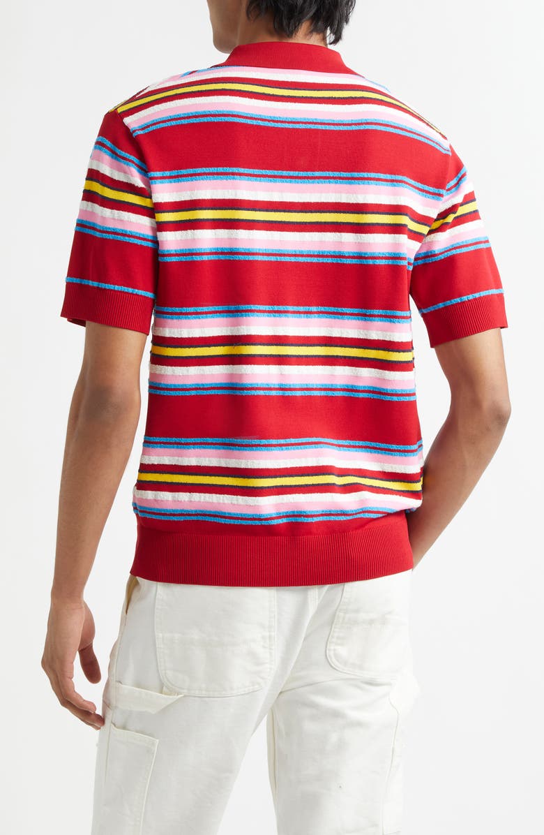 Casablanca Oversize Stripe Polo, Alternate, color, Multi Dark Red
