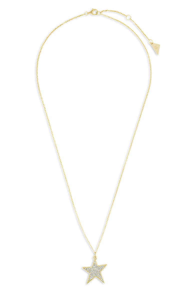 Pavé Cubic Zirconia Star Pendant Necklace, Main, color, GOLD