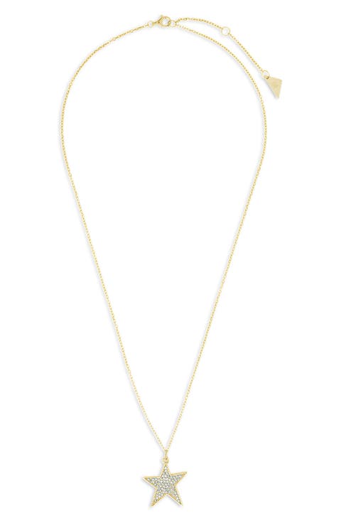 Pavé Cubic Zirconia Star Pendant Necklace