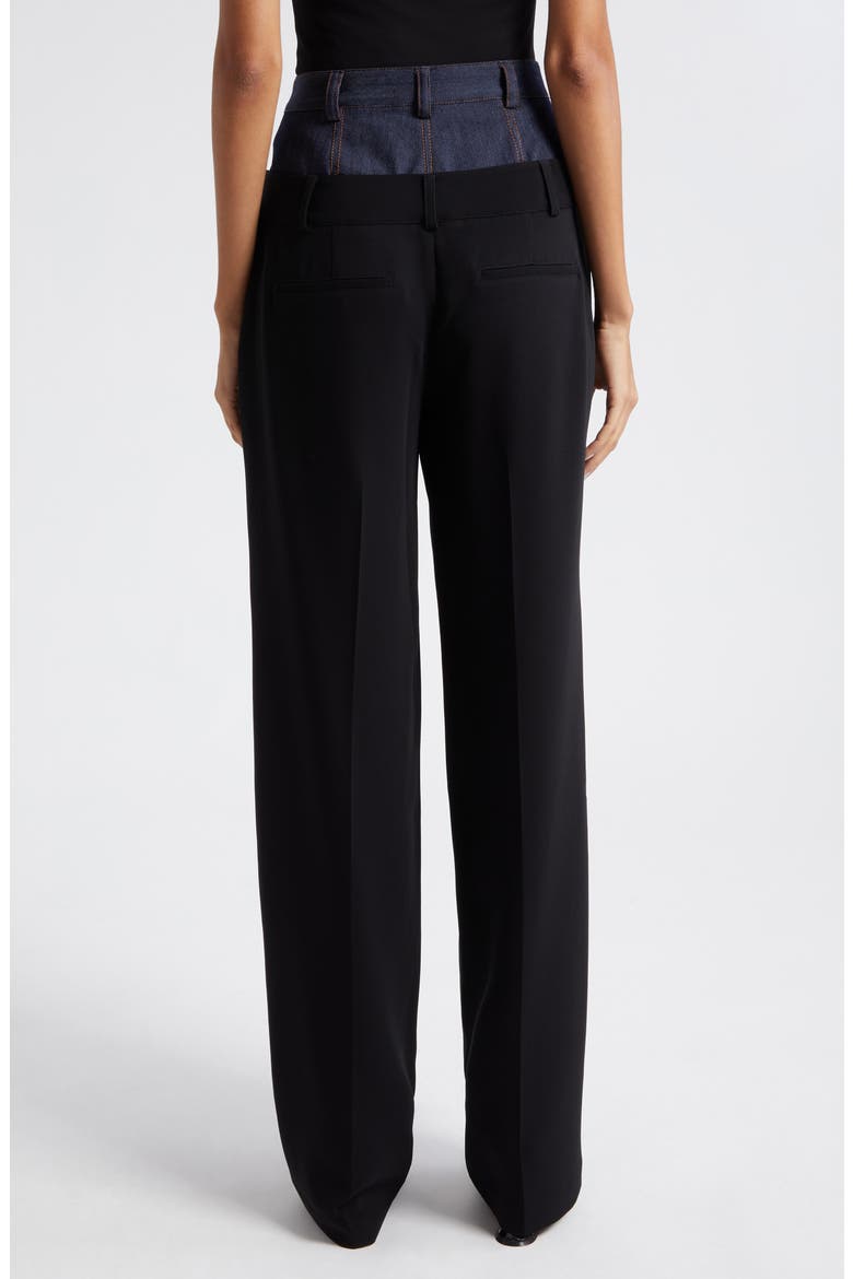 Dionne Mixed Media Pants, Alternate, color, BLACK/INDIGO