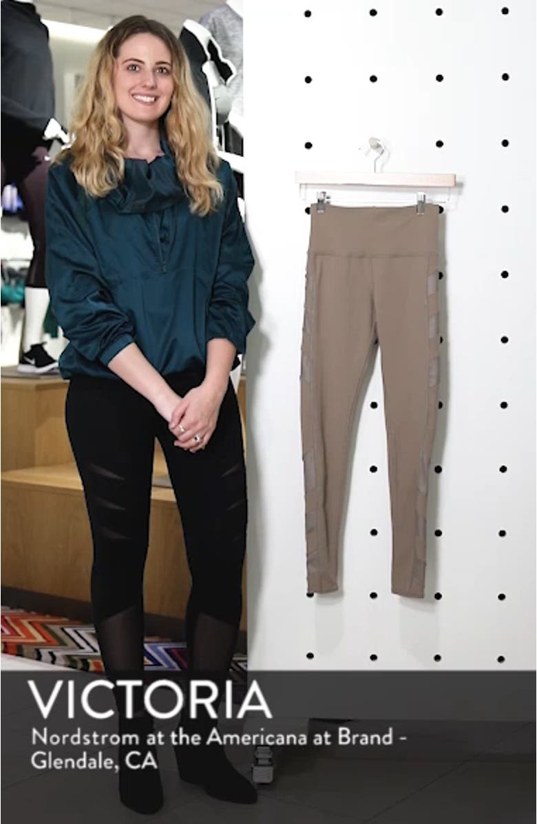 Block High Waist Mesh Inset Leggings, sales video thumbnail