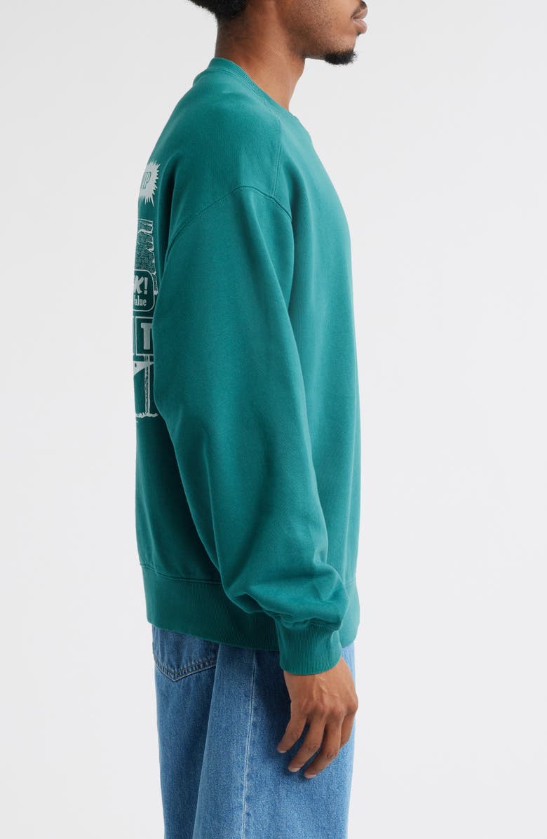 Carhartt Work In Progress Catalogue Cotton Sweatshirt, Alternate, color, Rainforest / White