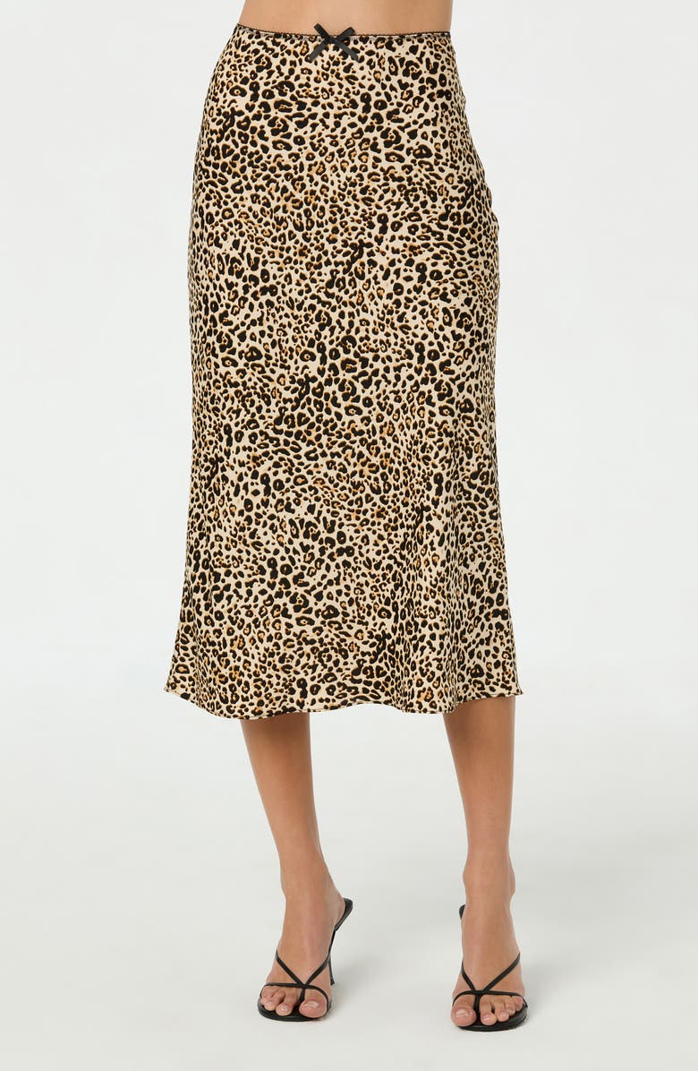 ASTR the Label Satin Slip Skirt, Alternate, color, Leopard Print