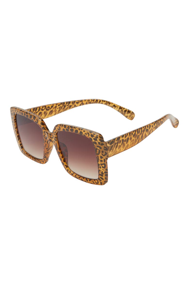 Oversize Gradient Square Sunglasses, Alternate, color, LEOPARD