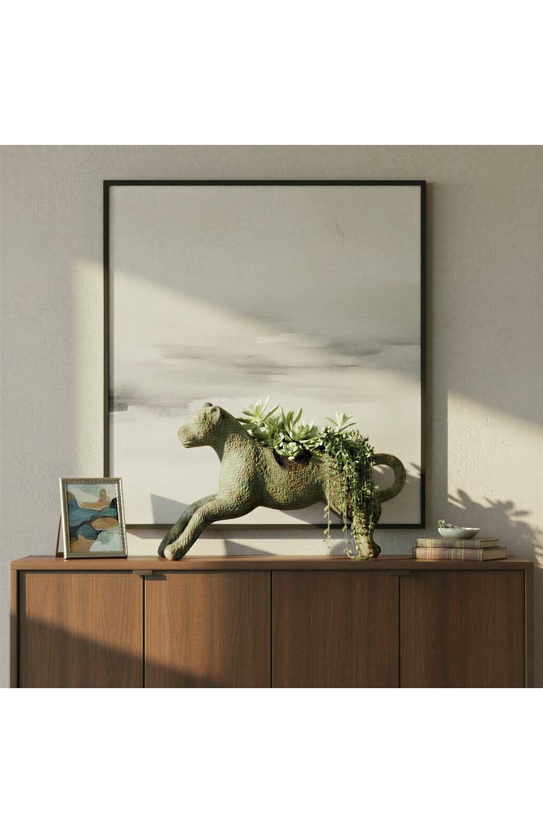 Storied Home Vintage Carousel Leopard Planter, Distressed Multicolor, Alternate, color, Grey