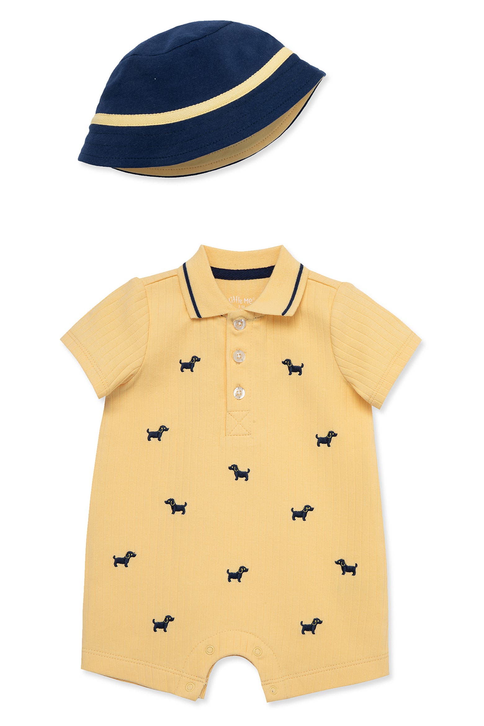 Roimper Little Me Embroidered Puppy Romper & Hat Set | Nordstromrack