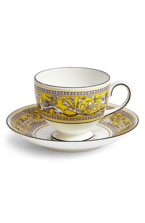 Florentine Bone China Teacup & Saucer Set