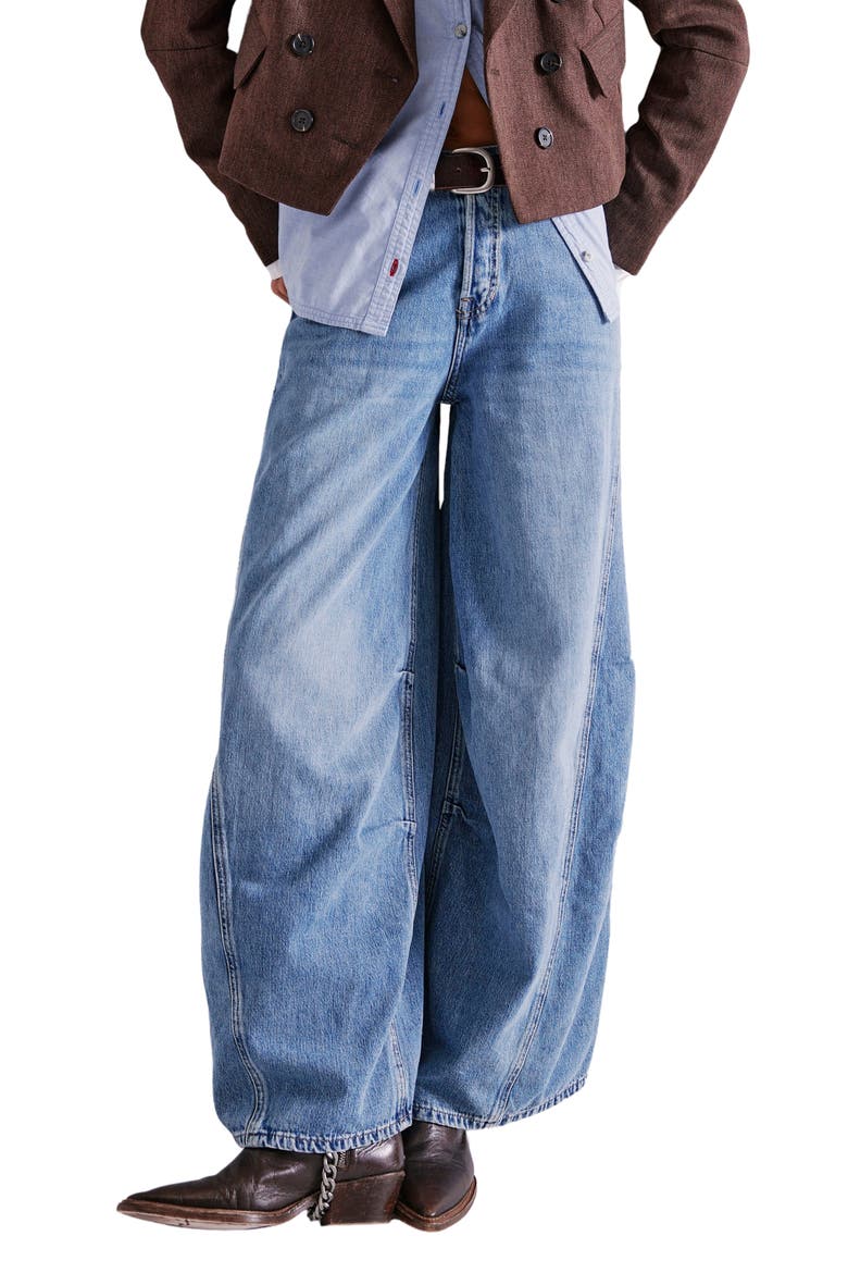 Westward Demi Barrel Leg Jeans, Main, color, WHO IS SHE