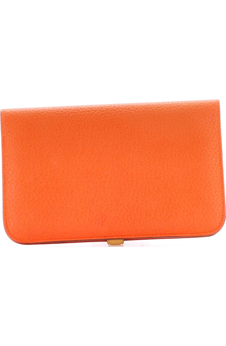 Pre-Owned Hermes Dogon Duo Combined Wallet Leather, Alternate, color, Feu