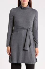PATRIZIA LUCA Turtleneck Tie Waist Tunic