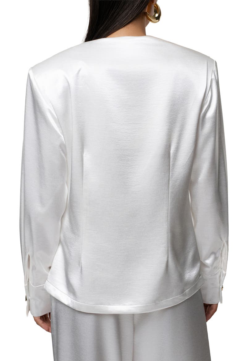 Statement Satin Drape Top, Alternate, color, WHITE
