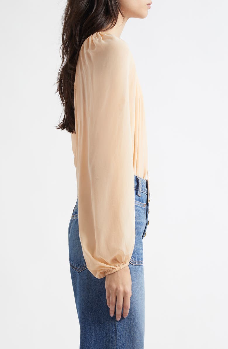 Ulla Johnson Safa Tie Neck Silk Top, Alternate, color, Peony