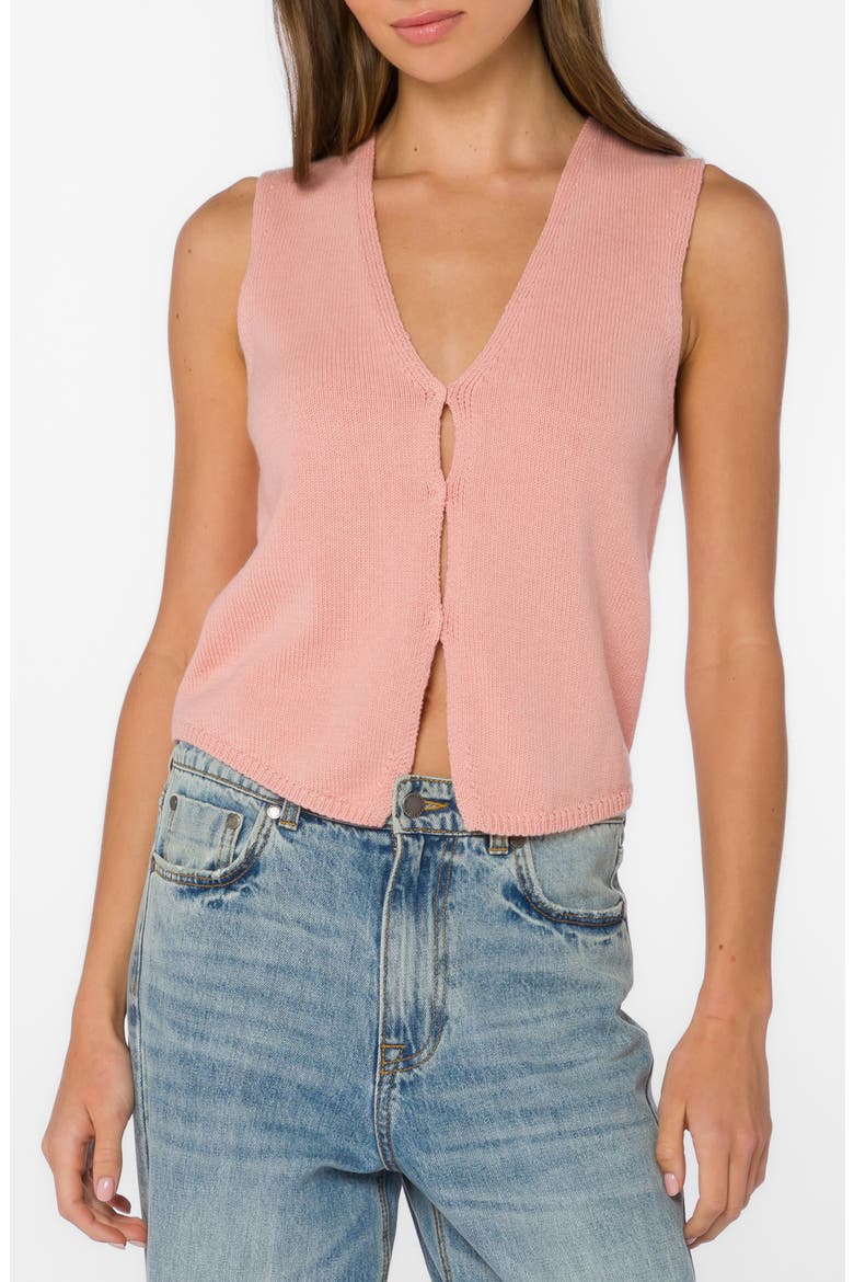 Rosina Sleeveless Knit Vest, Main, color, POWDER CORAL