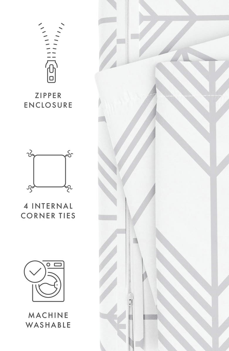 HOMESPUN Premium Ultra Soft Alps Chevron Pattern 3-Piece Duvet Cover Set, Alternate, color, Gray