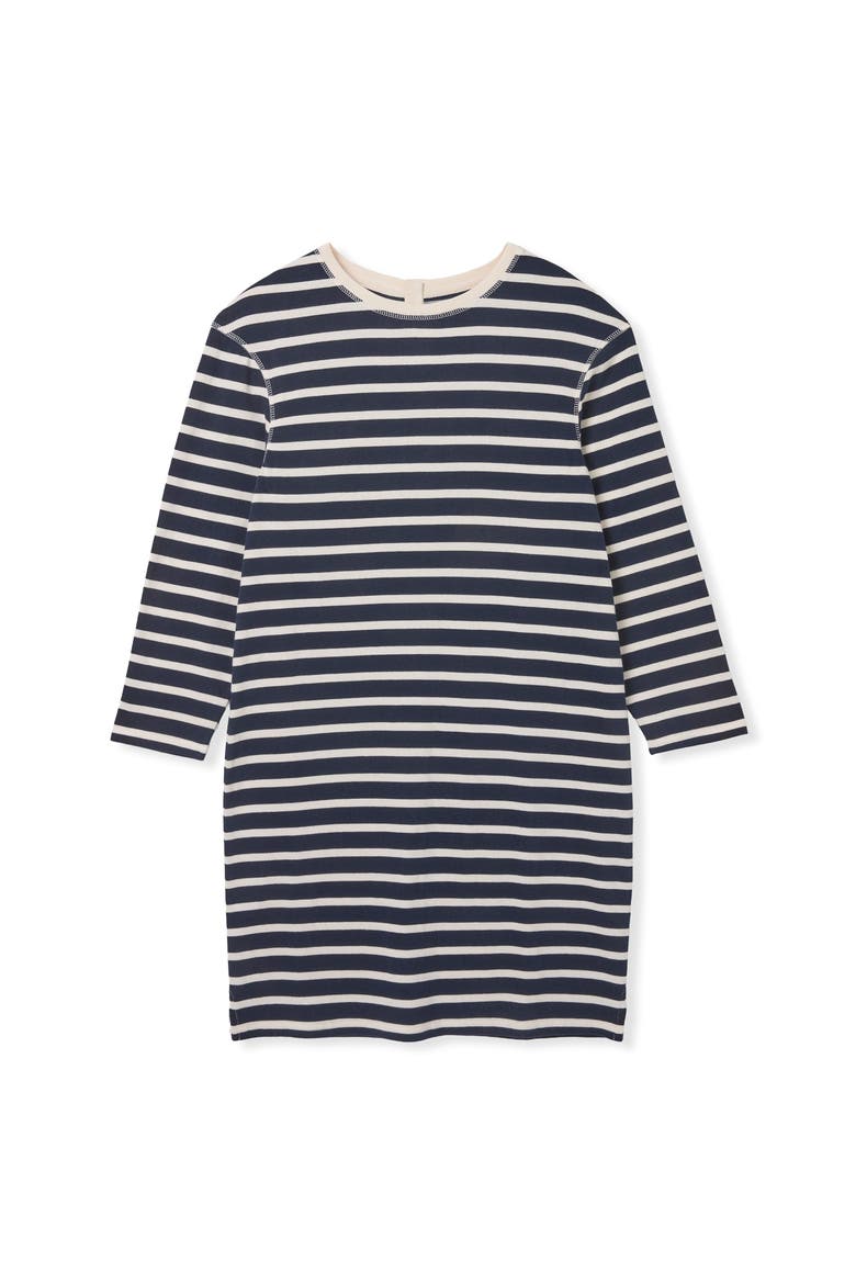 Striped Knee Length Jersey Dress, Alternate, color, Navy / Chalk