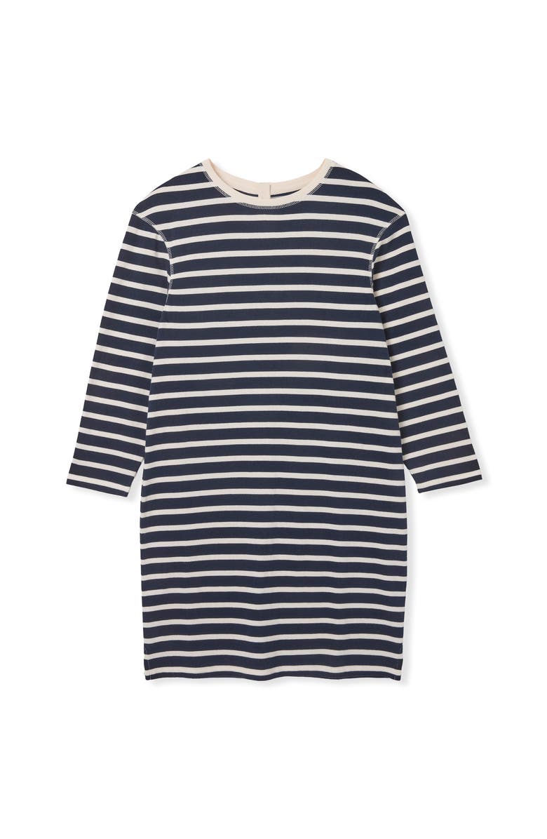 Celtic & Co. Striped Knee Length Jersey Dress, Alternate, color, Navy / Chalk