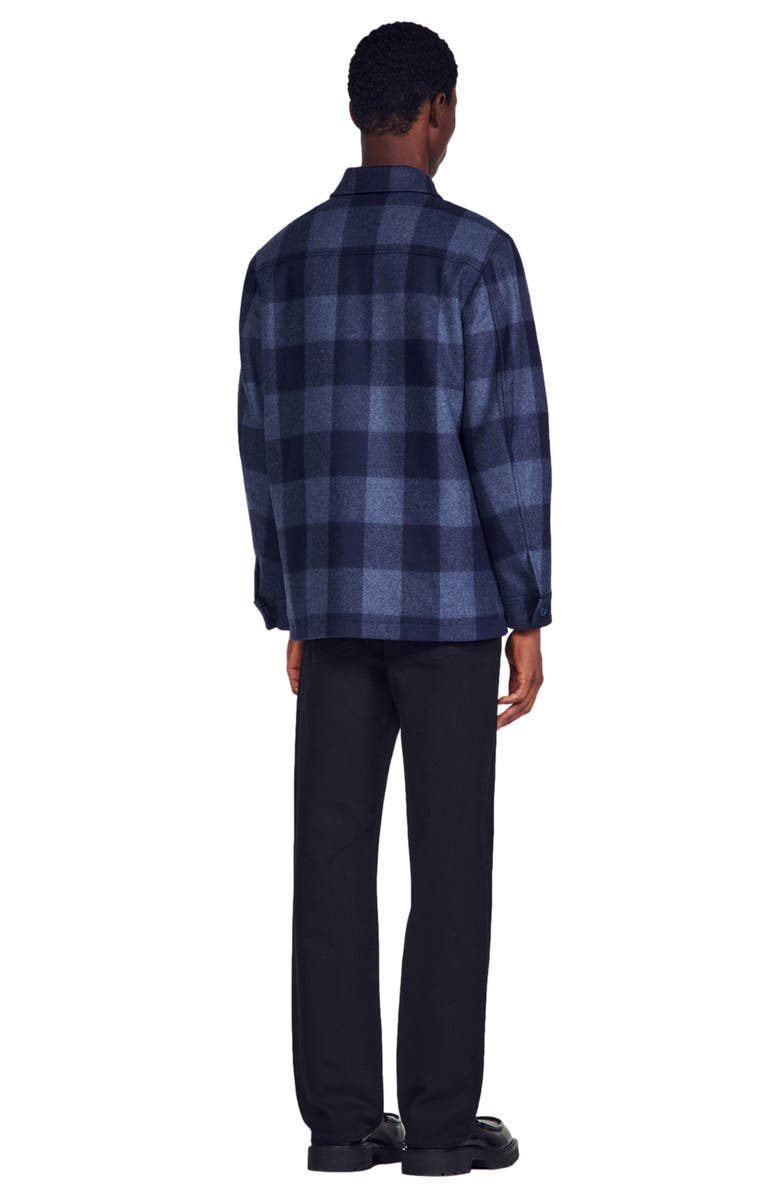 SANDRO Wyoming Insulated Wool Blend Shirt Jacket, Alternate, color, 