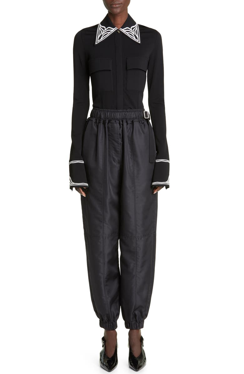 Proenza Schouler Cloqué Jacquard Knit Button-Up Shirt, Alternate, color,