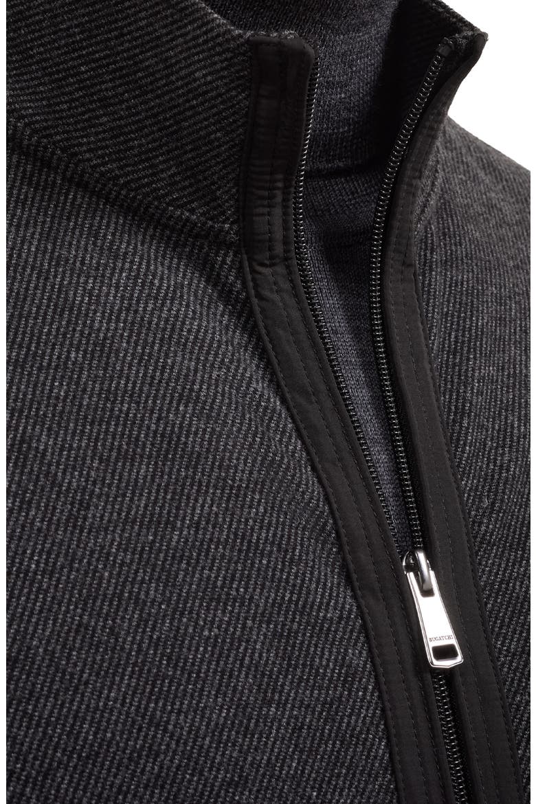 Full Zip Mock Neck Cardigan, Alternate, color, BLACK