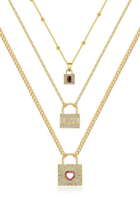Golden Trust Set of 3 Pendant Necklaces