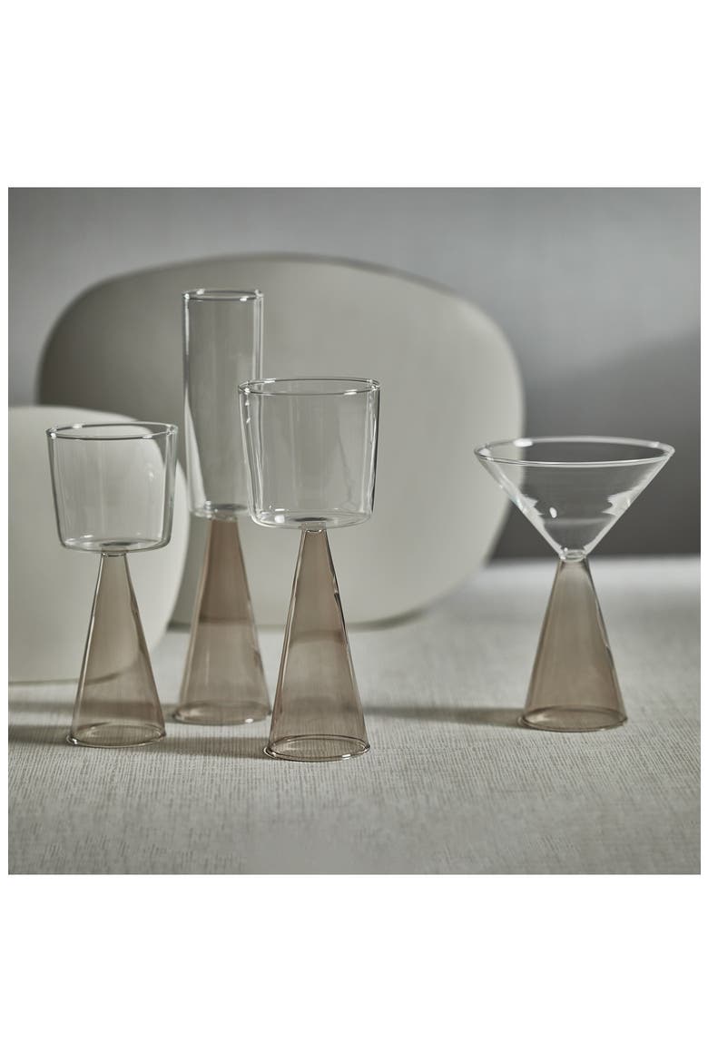 Viterbo Set of 4 White Wine Glasses, Alternate, color, CLEAR/ GRAY