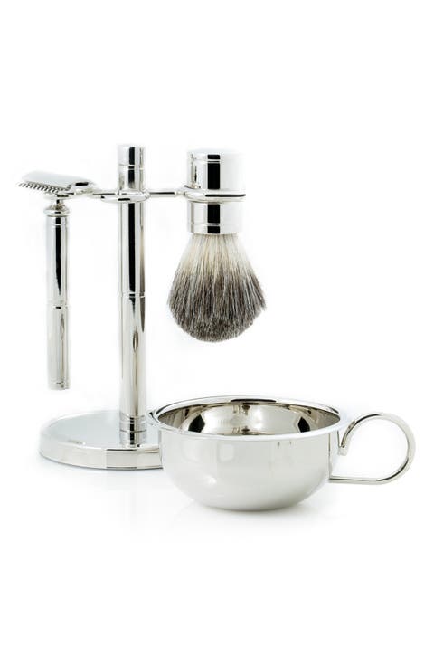 Chrome Fusion Razor & Brush 4-Piece Shave Set