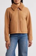 Sam Edelman Faux Fur Collar Zip-Up Jacket