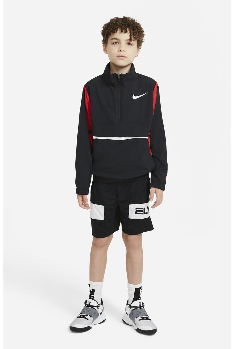 Kids' Crossover Basketball Jacket, Alternate, color, BLACK/ RED/ WHITE/ WHITE