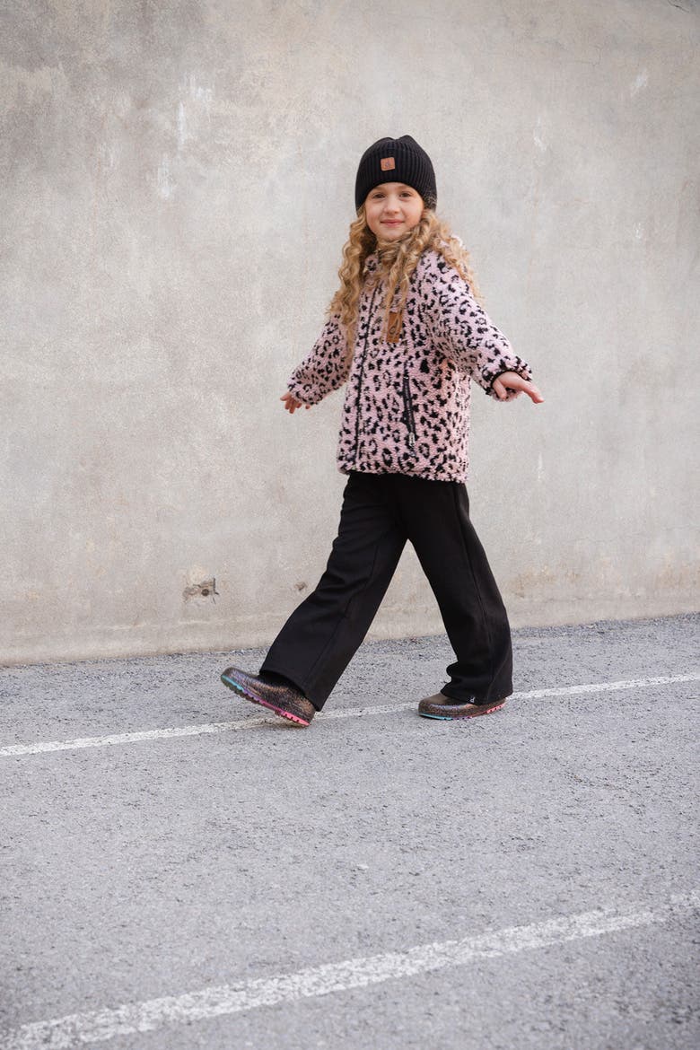Reversible Mid-Season Hooded Fleece Jacket, Alternate, color, Black and Pink