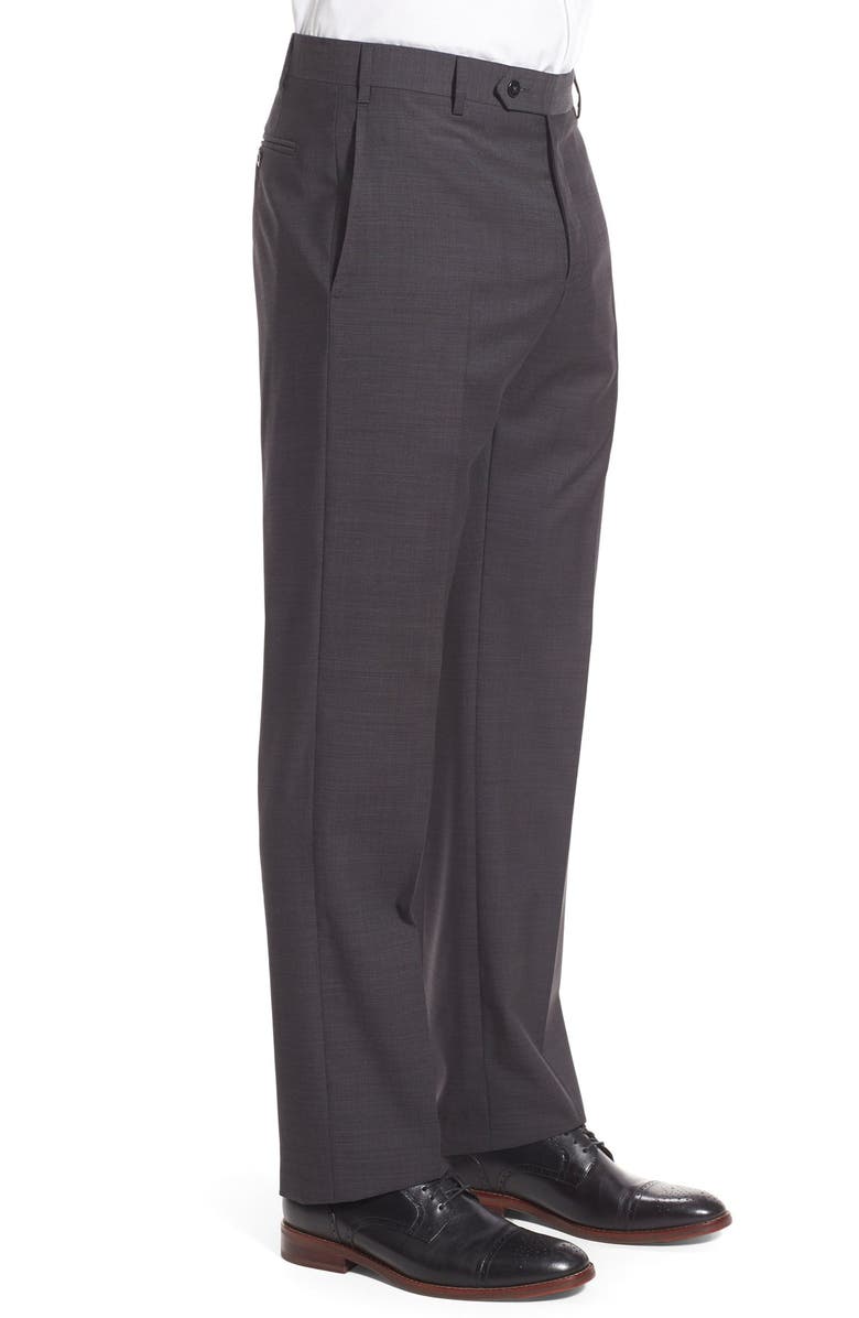 Zanella 'Devon' Flat Front Solid Wool Trousers, Alternate, color, 