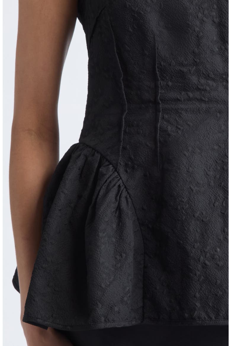 Daimi Cotton Blend Matelassé Top, Alternate, color, BLACK