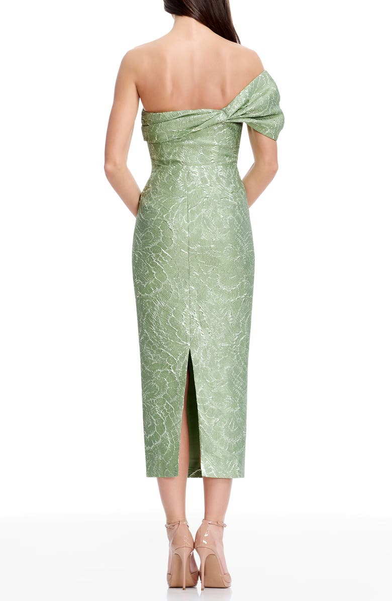 Dress the Population Cyprus Metallic Floral Jacquard Sheath Dress, Alternate, color, Sage