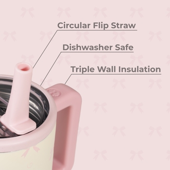 Kids Traveler Insulated Water Bottle with Flip Straw & Handle 20oz